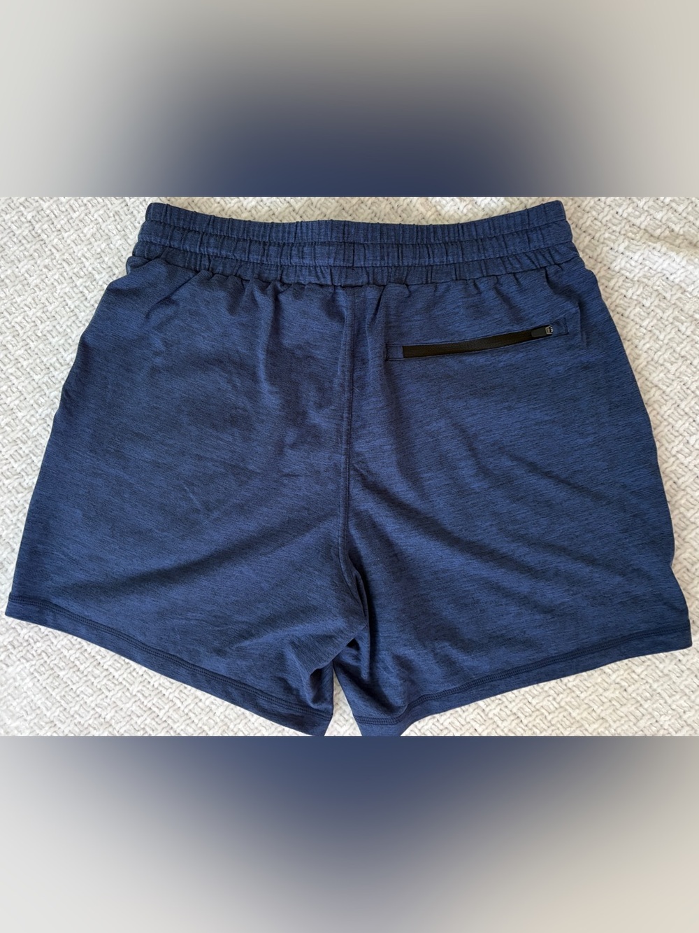Men's Shorts Navy Heathered MicroKnit Drawstring Athletic Active SZ: M 5” Inseam - Picture 6 of 9